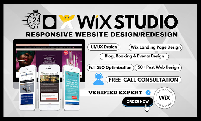 Gig Preview - Design wix website on studio, editor x fast online business website redesign