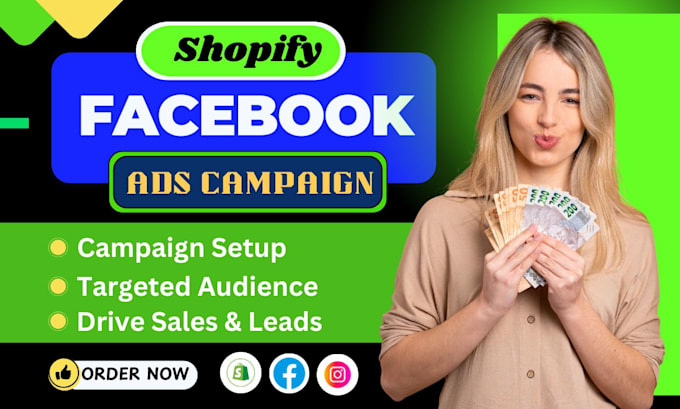 Gig Preview - Run shopify facebook and instagram ads campaign, advertising