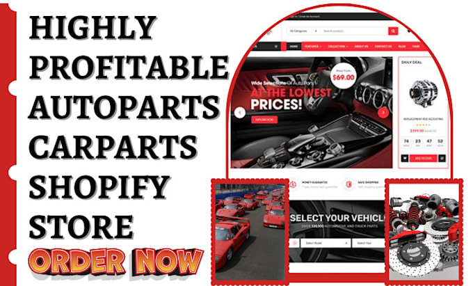 Gig Preview - Design autoparts shopify car parts wheel tyre store autoparts automobile website