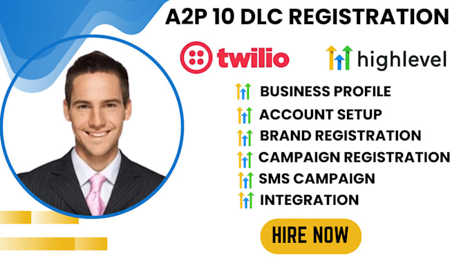 Gig Preview - A2p 10dlc, a2p 10dlc registration for twilio gohighlevel clixlo integration