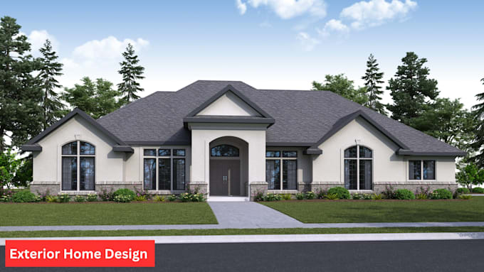 Gig Preview - Create an exterior home design rendering model with 3d rendering architecture