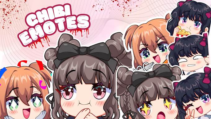 Gig Preview - Draw custom cute chibi emotes or sub badges for streamer, twitch, discord