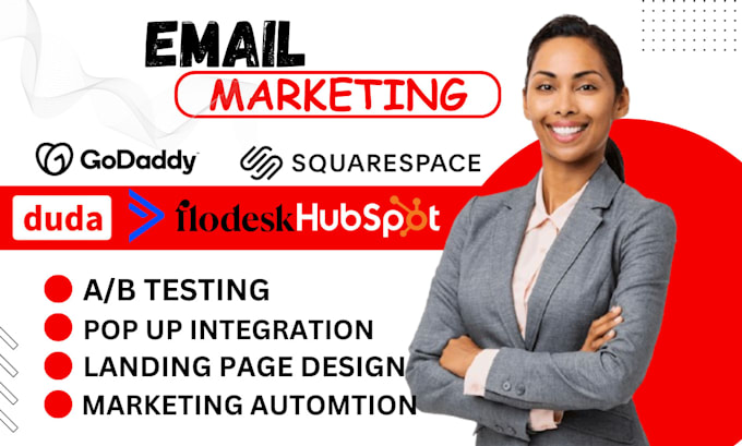 Gig Preview - Activecampaign hubspot landing page design getresponse flodesk email marketing