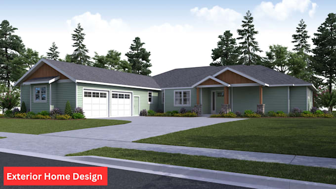 Gig Preview - Create the best exterior design, home design, and house plan