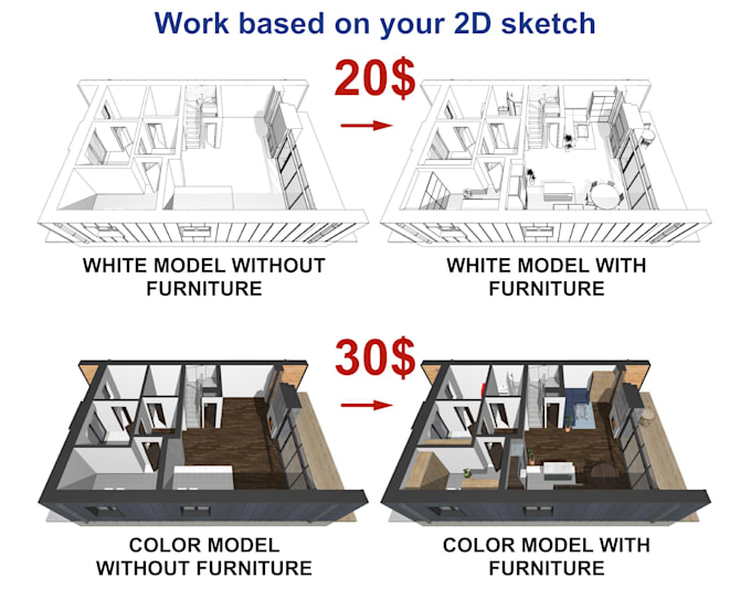 Gig Preview - Be creating a 3d visualization of your floor plan