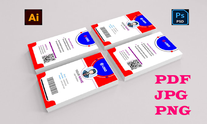 Bestseller - design professional id card, employee card, student card 24h