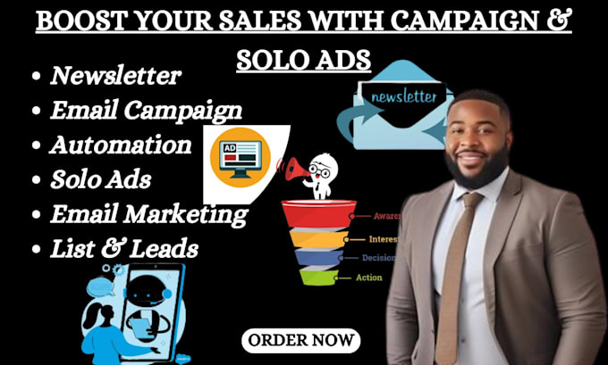 Gig Preview - Setup email marketing newsletter campaign and automation, solo ads