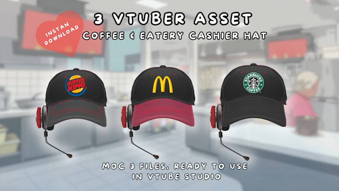 Gig Preview - Send 3 vtuber asset hat, ready to use in vtube studio