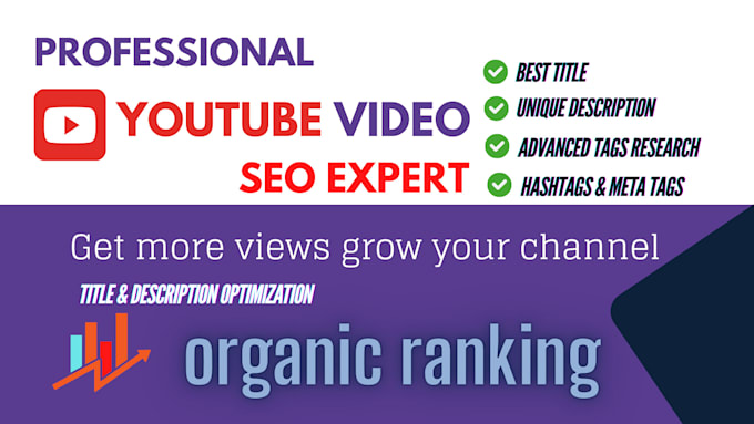 Gig Preview - Optimize youtube video seo for top page ranking