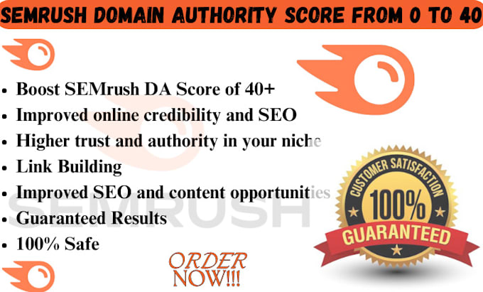 Gig Preview - Increase your semrush domain authority score from 0 to 40 semrush authority 40