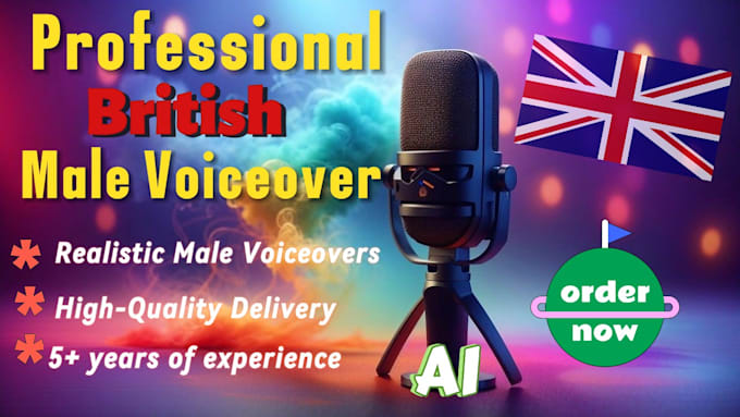 Gig Preview - Create realistic professional male ai voiceover in british english