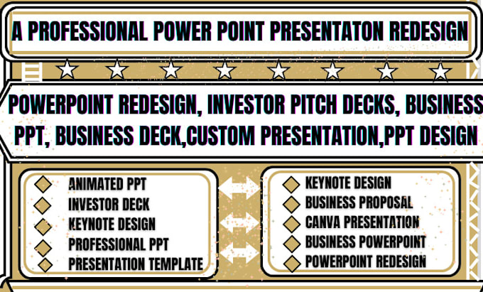 Gig Preview - Professionally design and redesign powerpoint presentations investor pitch decks