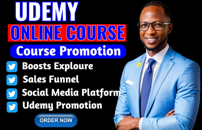 Gig Preview - Do udemy online course promotion udemy online course kajabi udemy promotion