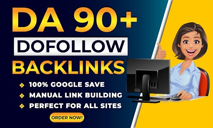 Gig Preview - Provides high authority da 90 plus SEO dofollow backlinks