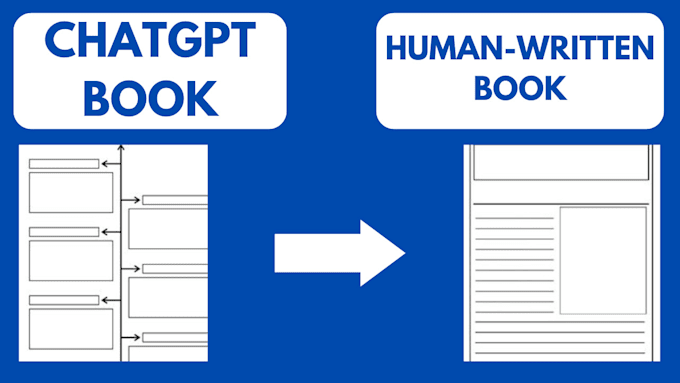 Gig Preview - Rewrite chatgpt book ebook to human written book, amazon kindle book writing