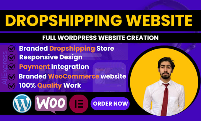 Gig Preview - Build a high converting wordpress woocommerce dropshipping website or store