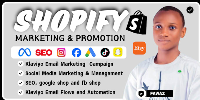 Gig Preview - Boost shopify sales, etsy promotion, shopify dropshipping marketing, ads and SEO