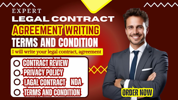 Gig Preview - Write legal contract, nda, agreement, privacy policy, terms and condition