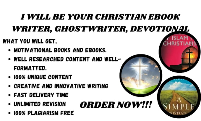 Gig Preview - Be your christian ebook writer, ghostwriter, devotional