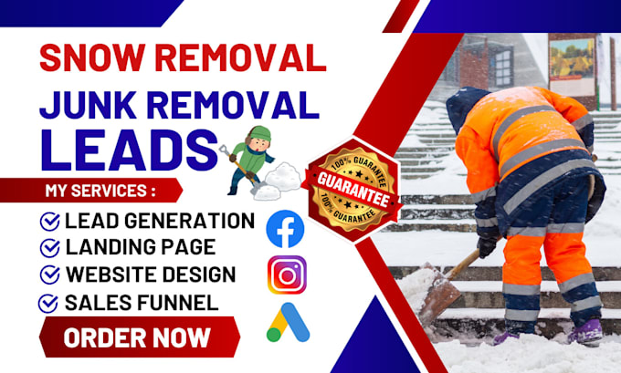 Gig Preview - Generate snow removal leads junk removal water restoration leads facebook ads