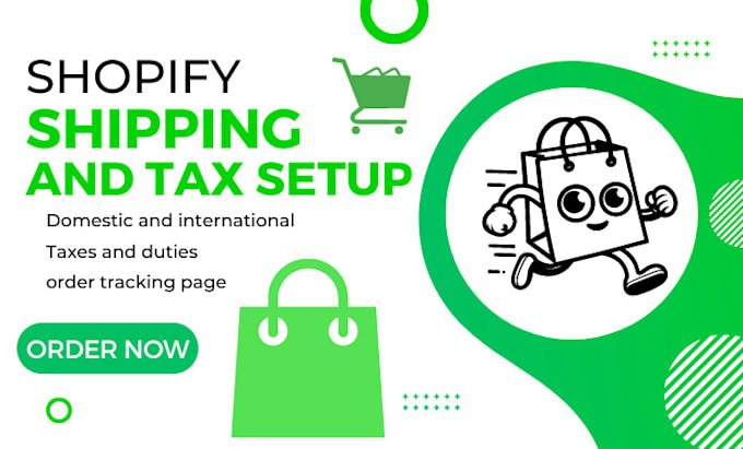 Gig Preview - Setup shopify shipping, tax set up, policies settings