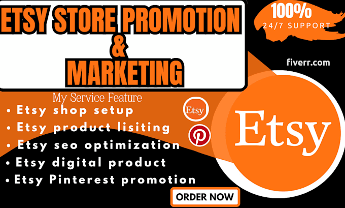 Gig Preview - Do etsy shop promotion, etsy seo, pinterest marketing to boost etsy sales