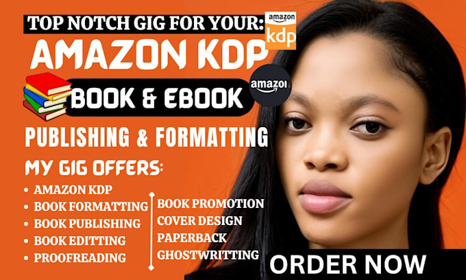 Gig Preview - Do amazon KDP book publishing, book formatting, editing, amazon book promotion