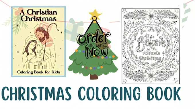 Gig Preview - Redesign christmas coloring book christian book puzzle, december yearly journal