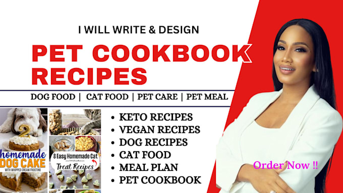 Gig Preview - Expertly write custom cookbook recipe, cat, dog cookbook recipe, pet care