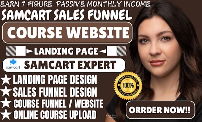 Gig Preview - Build samcart sales funnel, online course website samcart landing page