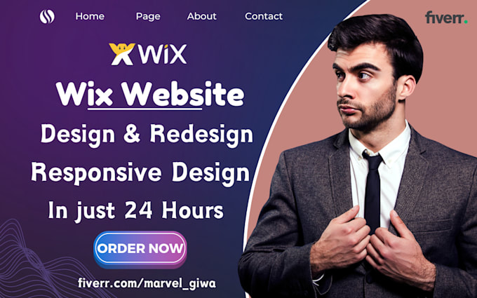 Gig Preview - Design, develop or redesign wix website, wix developer