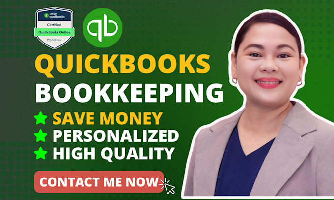 Gig Preview - Take care of your monthly bookkeeping in quickbooks online