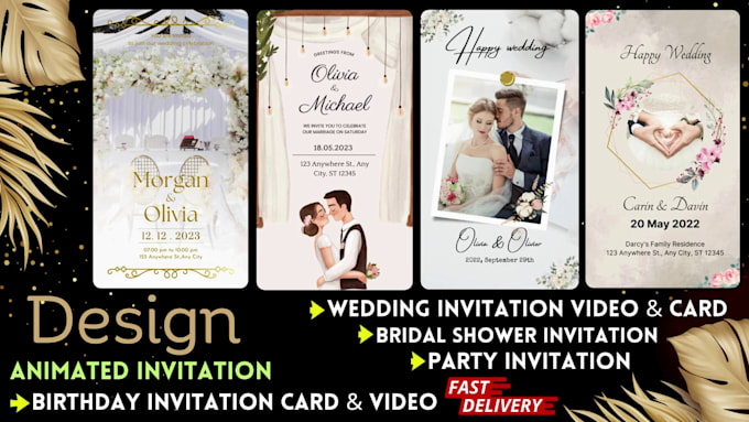 Gig Preview - Create wedding invitation video and e cards