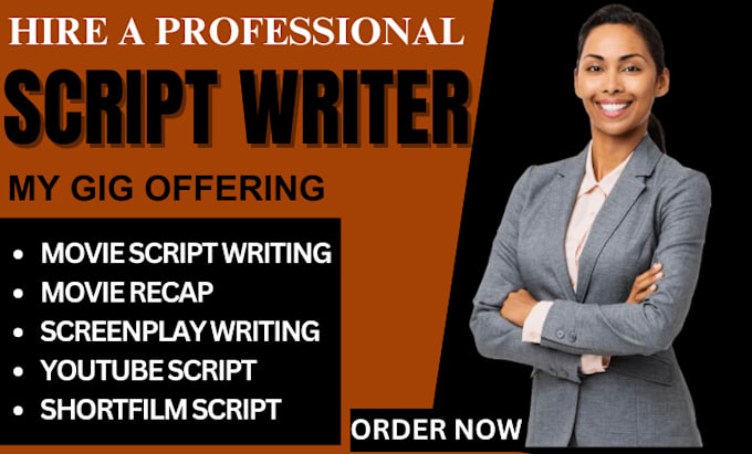 Gig Preview - Write movie script, film script, screenplay, screenwriting, as a script writer