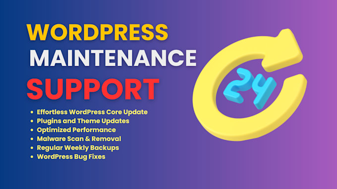 Gig Preview - Provide wordpress website maintenance, help and support monthly