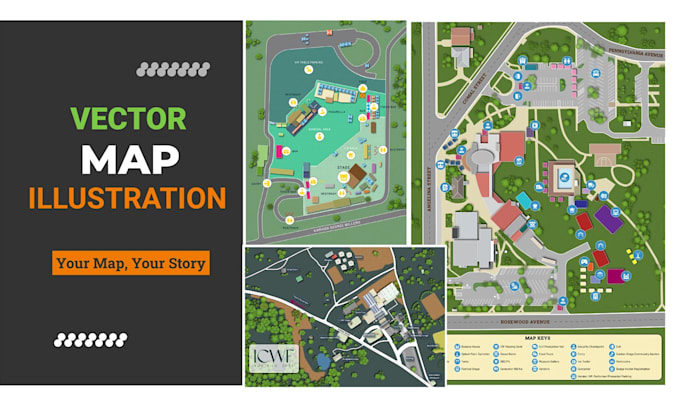 Gig Preview - Do custom vector map design for event, festival, venue and city