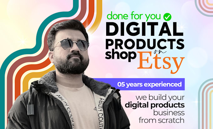 Gig Preview - Build profitable etsy digital products shop set up design seo for you