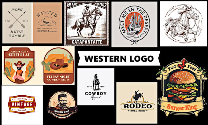 Gig Preview - Design vintage western logo illustration, t shirt  design