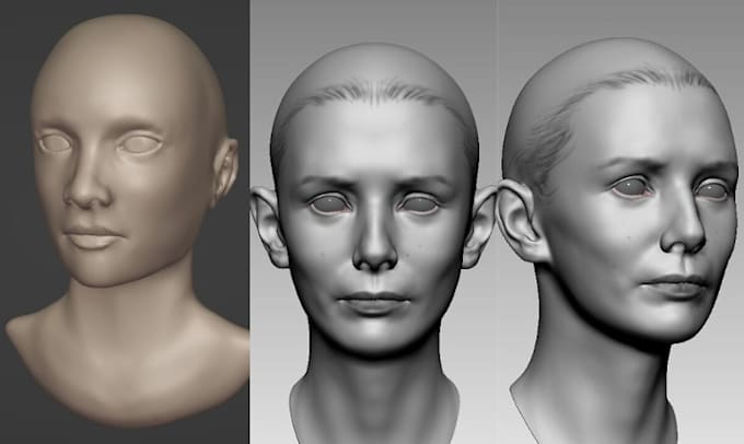 Gig Preview - Sculpt 3d head model 3d helmet model 3d bust model in zbrush for 3d printing