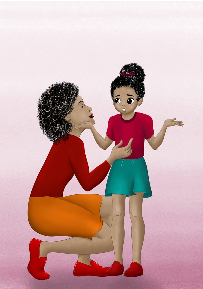 Gig Preview - Draw cute african american children book illustration children book illustration