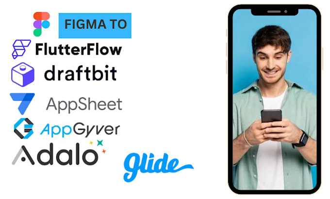 Bestseller - build app with figma to flutterflow, glide, adalo, draftbit, appsheet, appgyver