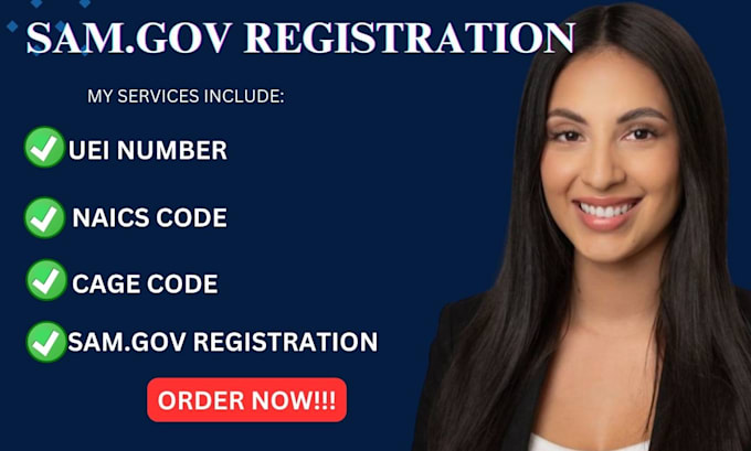 Gig Preview - Do sam gov cage code, naics code, uei for government contract