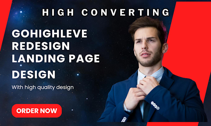 Gig Preview - Design a modern landing page redesign, gohighleve redesign, klaviyo and beehive