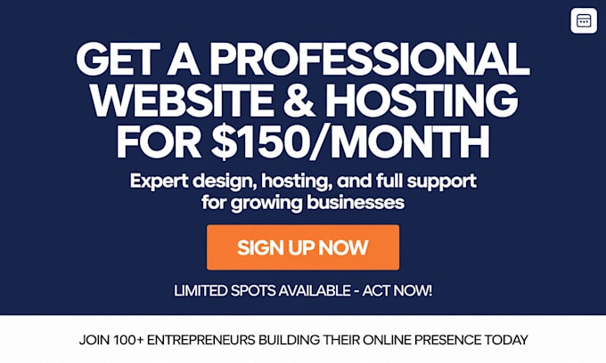 Gig Preview - Design a professional website with hosting for 150 monthly