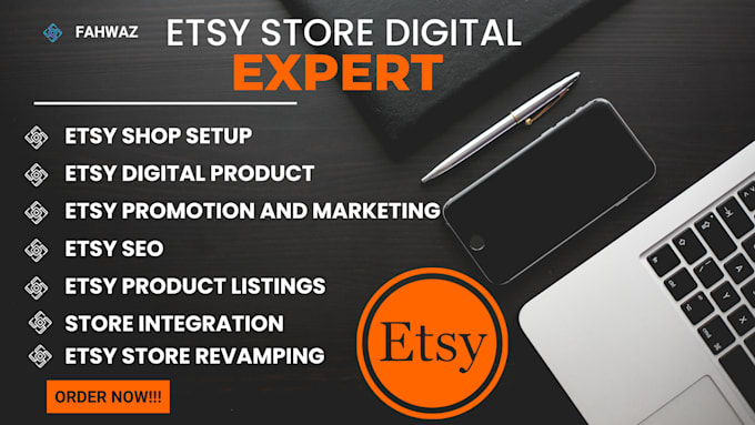 Gig Preview - Do etsy shop digital products etsy pod, seo, etsy listing,2025 digital planners