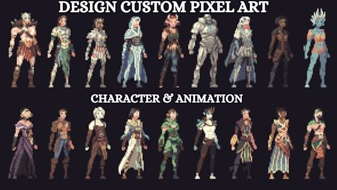 Gig Preview - Make pixel art, game art, pixel art animation, pixel character, 2d art for game