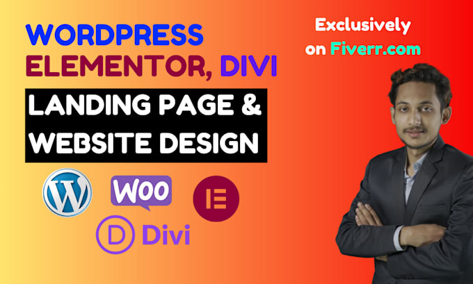 Gig Preview - Design wordpress elementor website landing page, divi theme customization