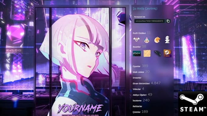 Gig Preview - Design unique animated steam artwork for your profile