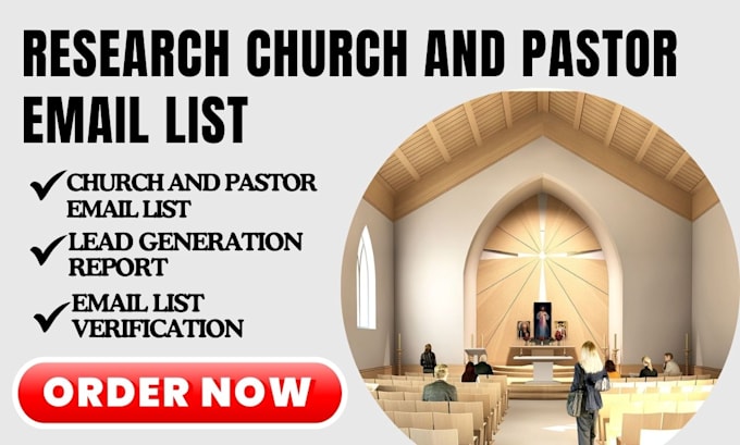 Gig Preview - Research about church and pastor email list and lead generation for any country