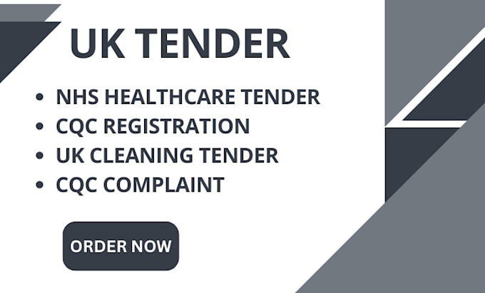 Gig Preview - Win uk tender, cleaning tender, cqc registration, nhs healthcare tender